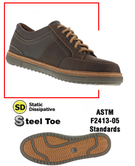 Men's Gridley - Urban Brown Casual Oxford, Laced
