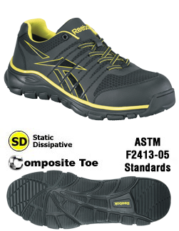 ESD, BLACK & GREEN SEAMLESS OXFORD, COMP TOE - Men's